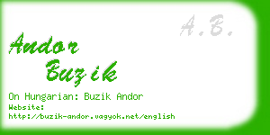 andor buzik business card